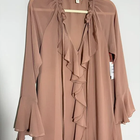 Open Edit Ruffle Chiffon Shift Dress – Small (NWT) - Picture 5 of 14
